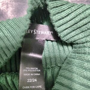 Ashley Stewart Deep Green Ribbed Knit Top